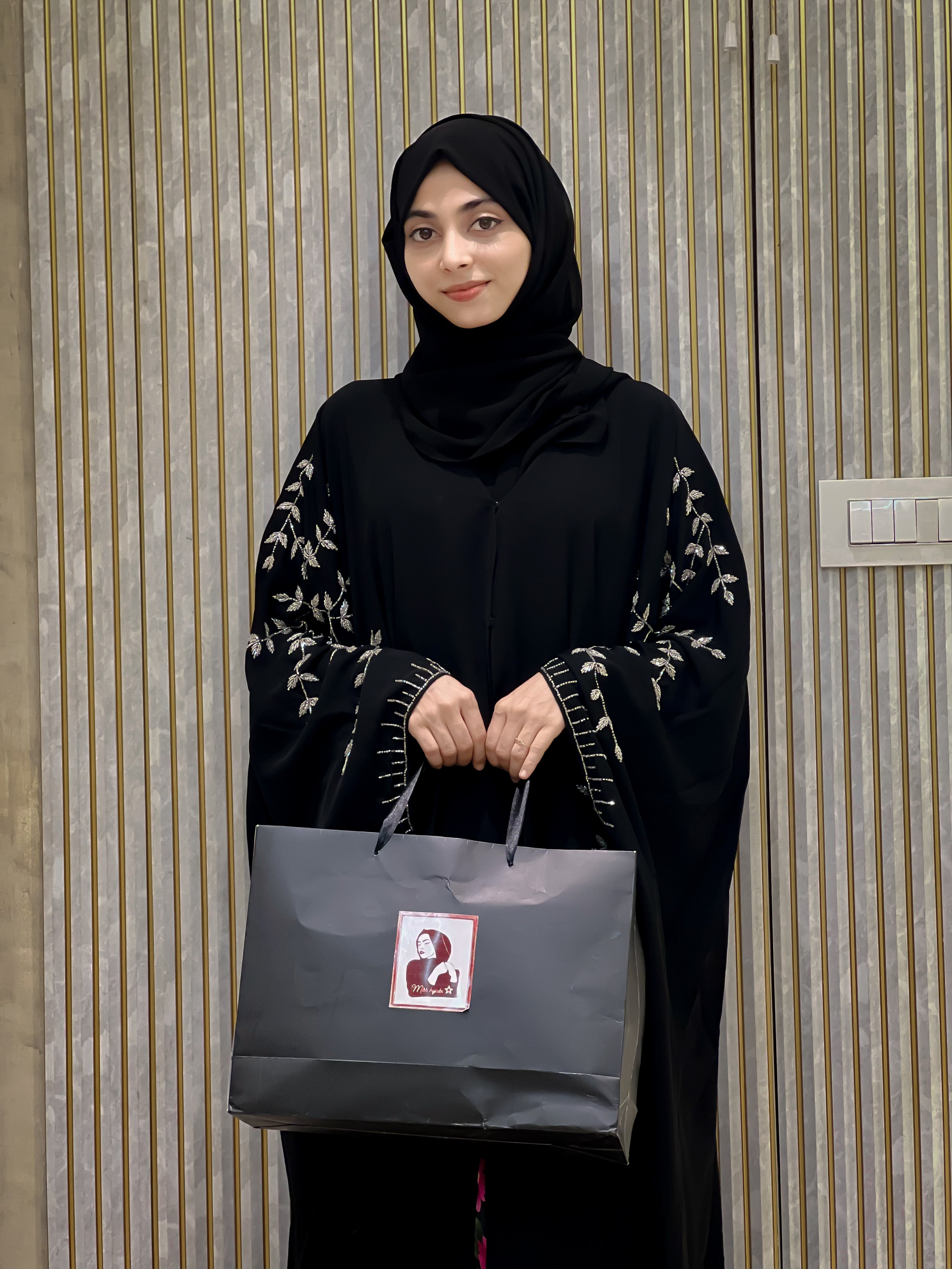 Sana Black Party Abaya- MH012