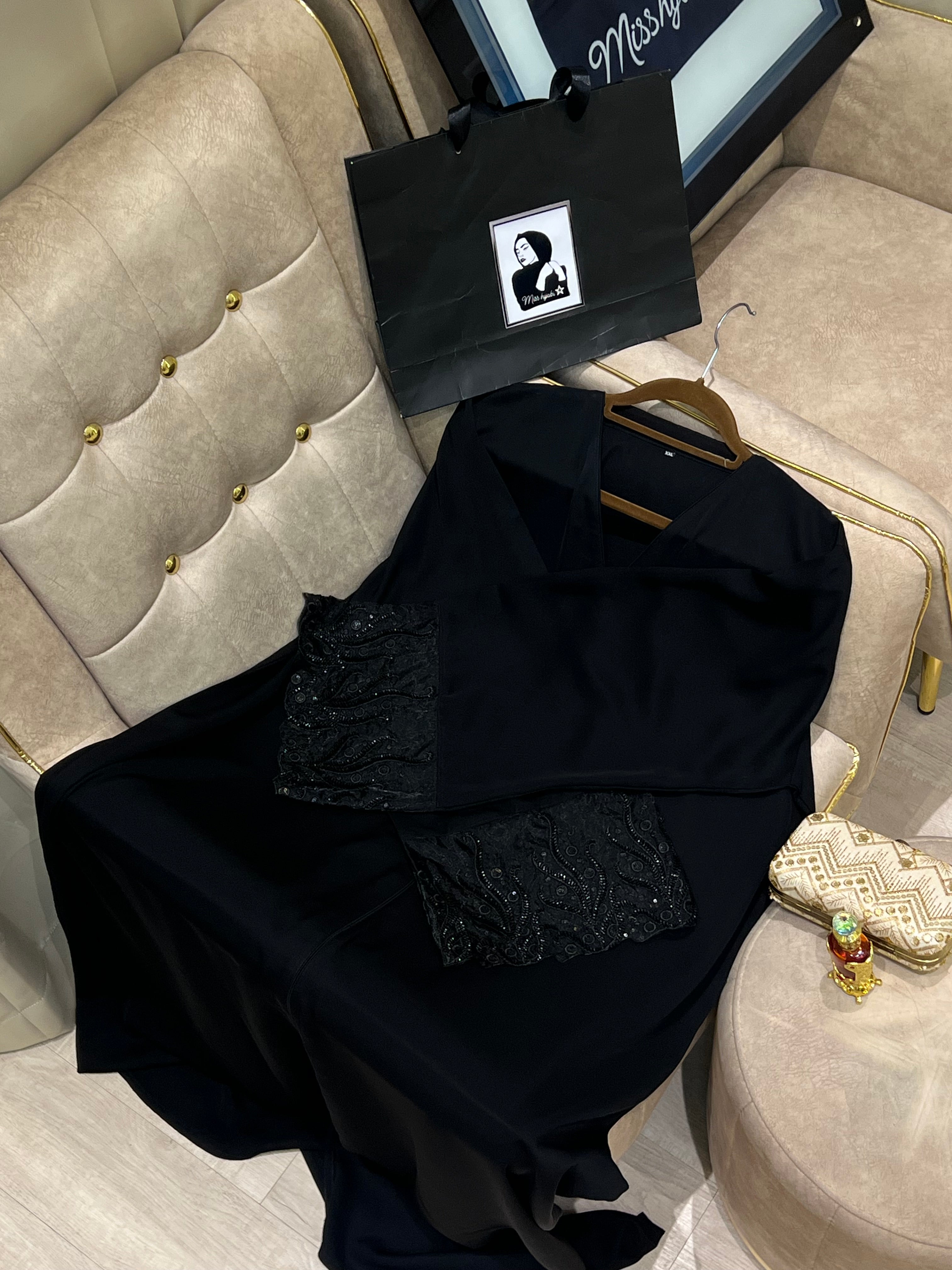 Black Abaya for Formal Occasions – Luxury Collection- MH052