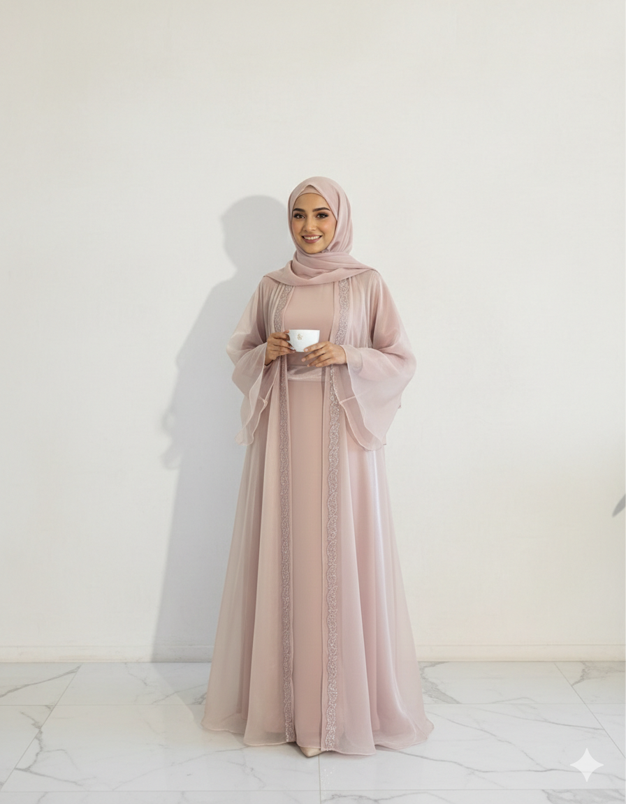 Luxury Organza Abaya- MH114