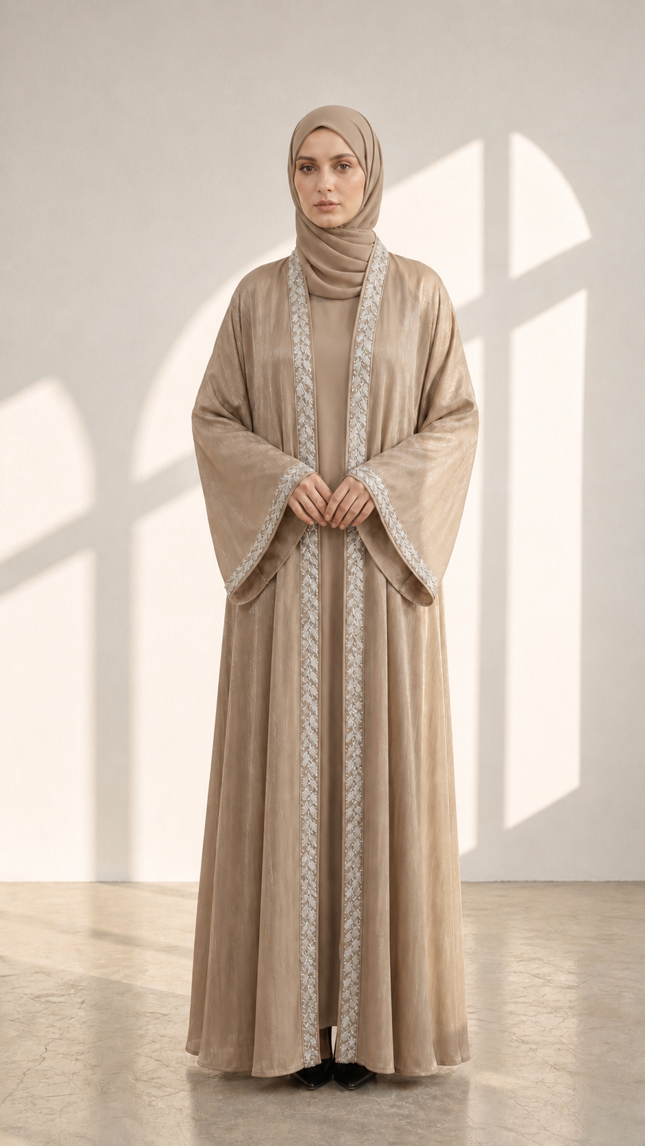 Party Abaya with white embellishment MH229