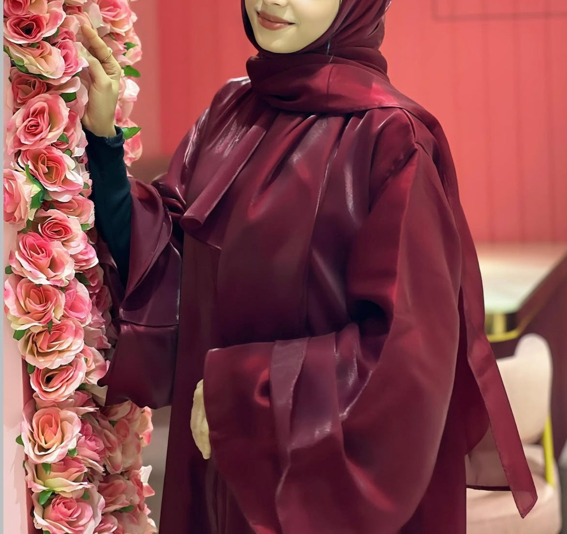 Sana Cherry party Abaya -MH007