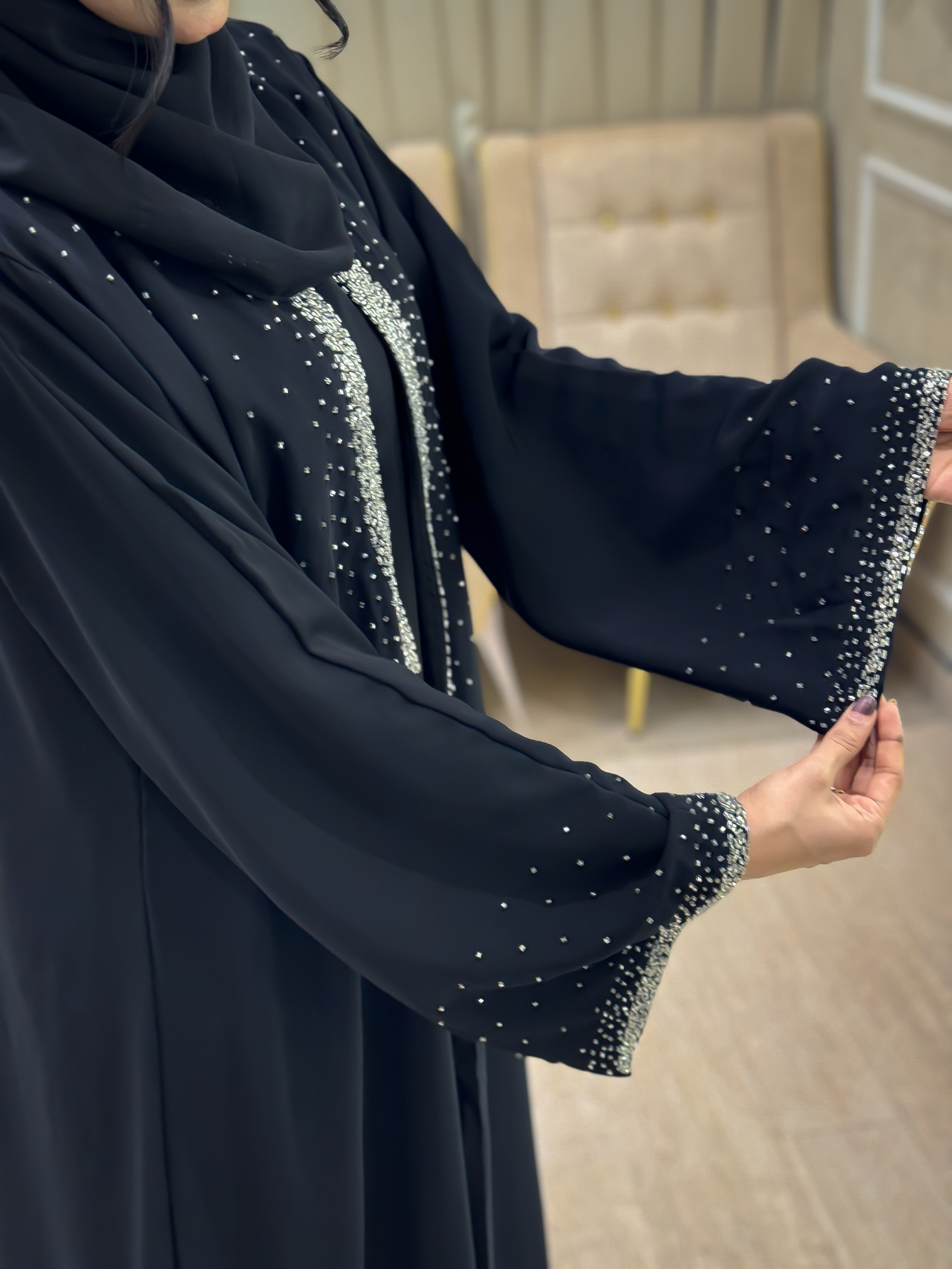 Black nafz Abaya -MH224