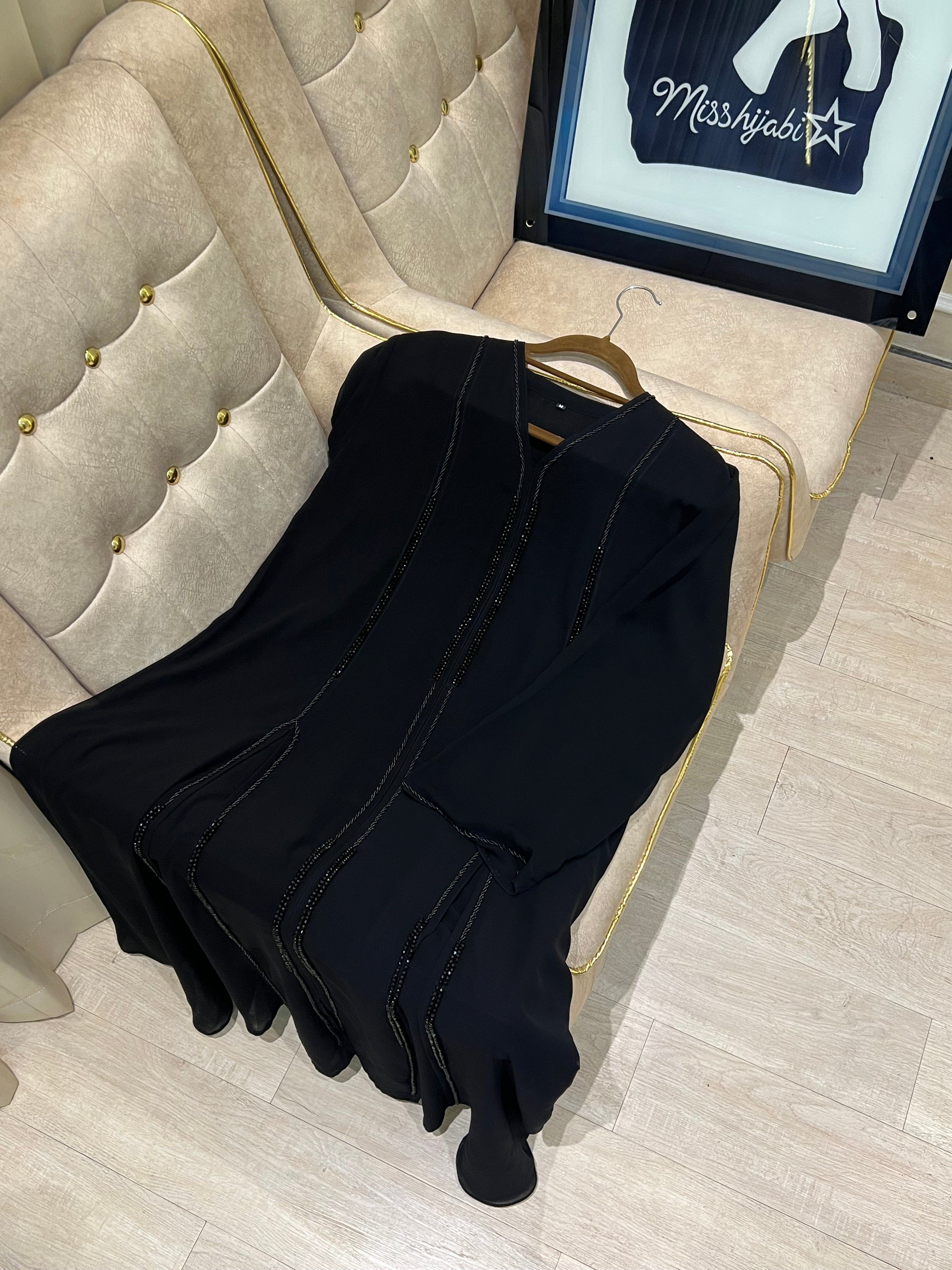 Black Georgette party Abaya -MH041