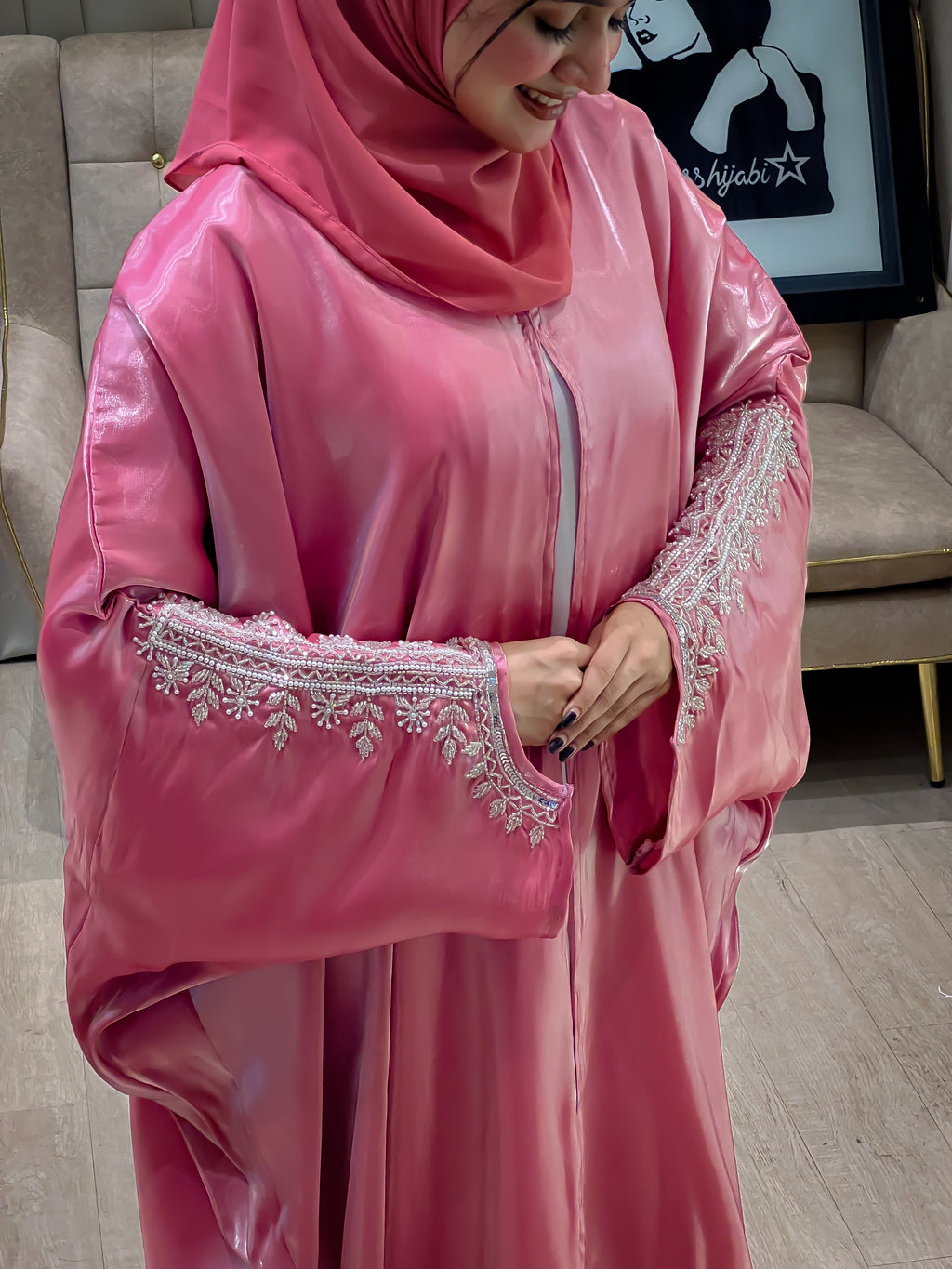 NAF Pink Abaya- MH003