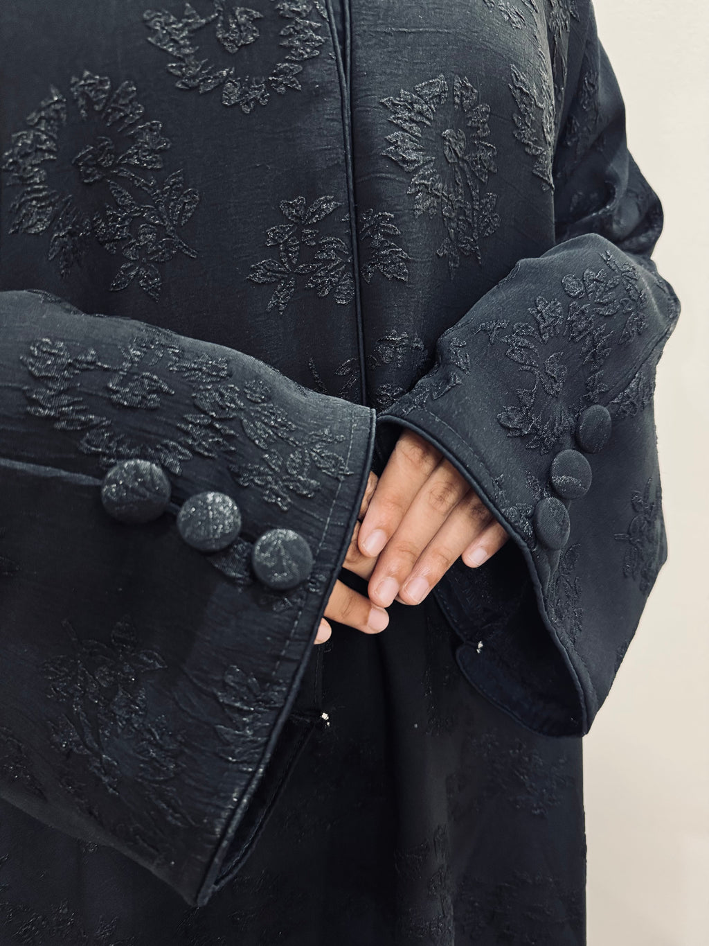 Self Designed Black Simple Abaya -MH090