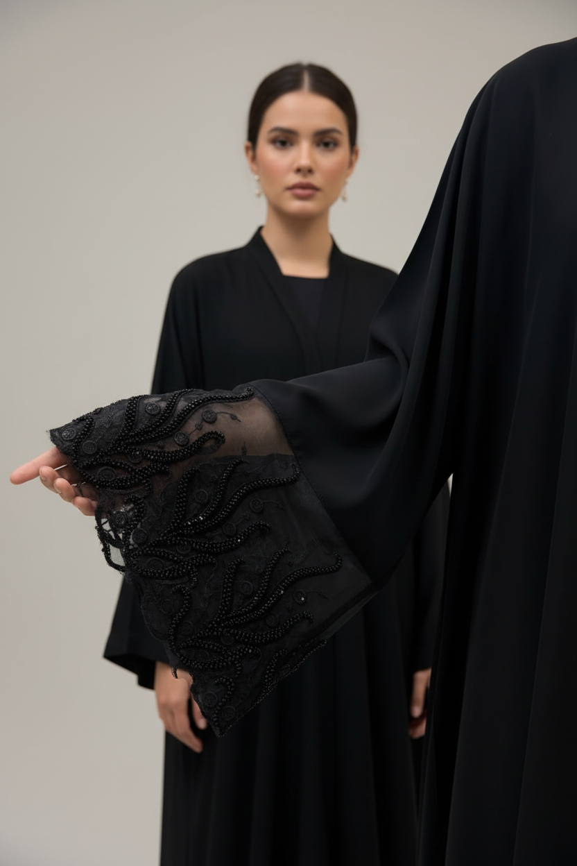 Black Abaya for Formal Occasions – Luxury Collection- MH052