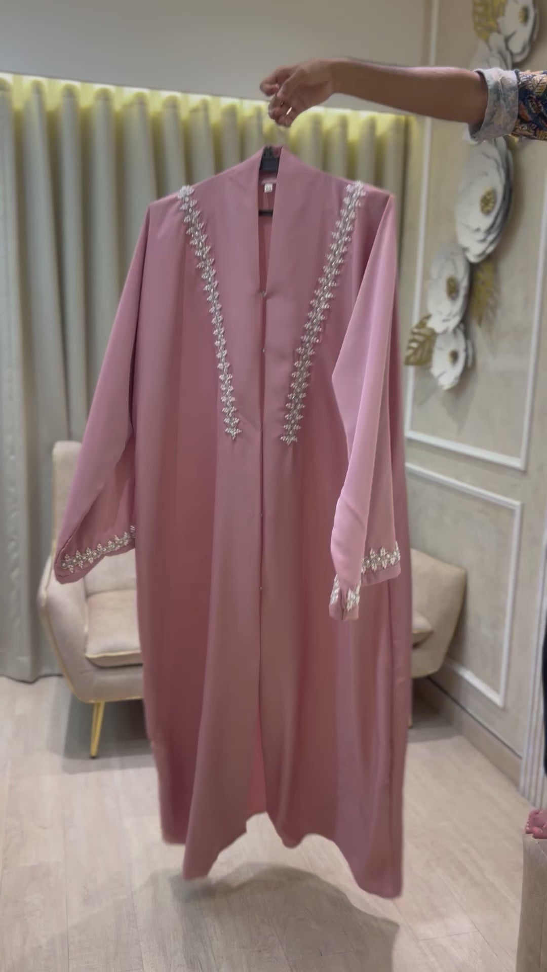 Baby Pink Luxury Abaya- MH061