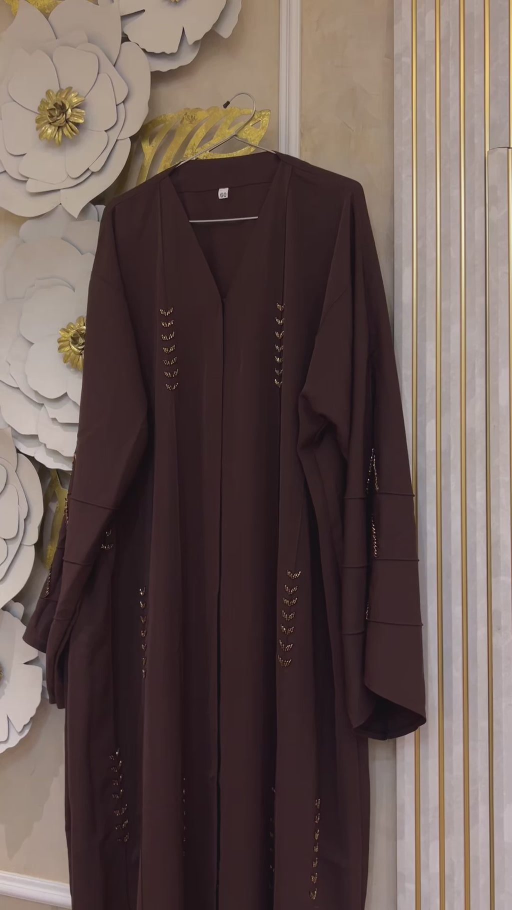 Brown copper Handwork Abaya- MH092