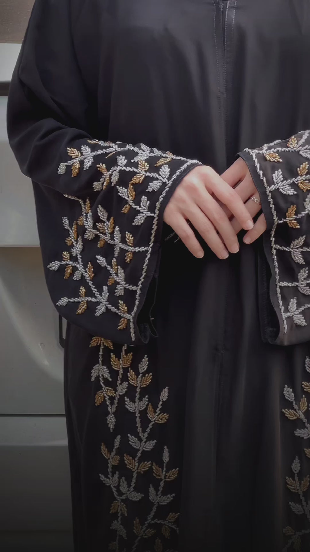 BLACK SANA LUXURY ABAYA- MH018