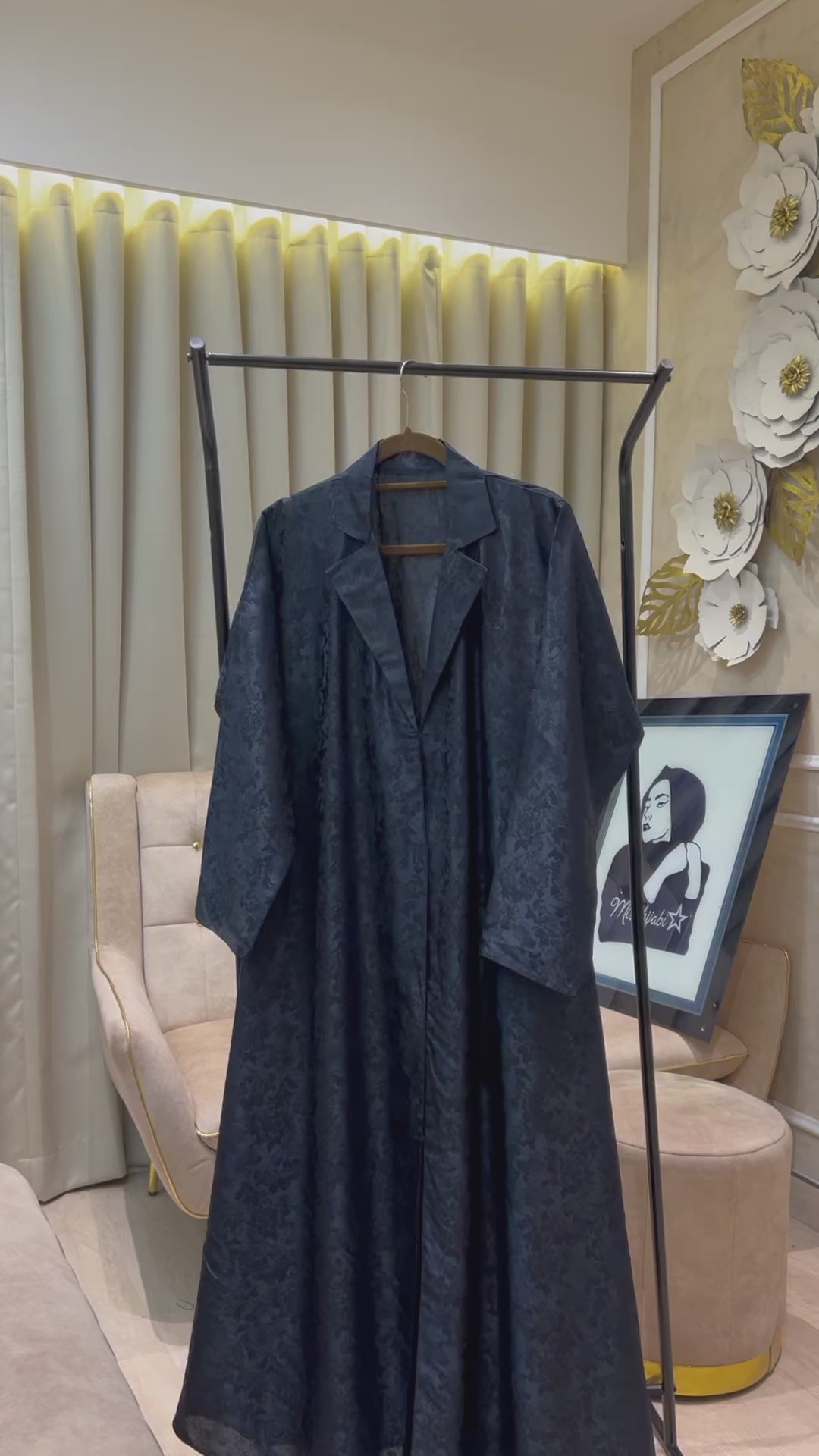 Blue Printed Abaya -MH087