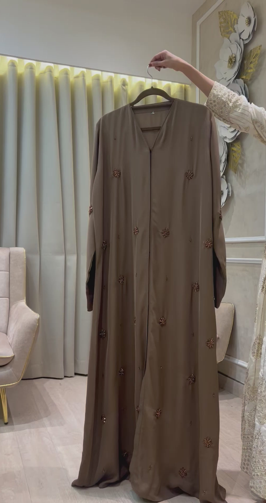 Classic Brown Luxury Abaya - MH089