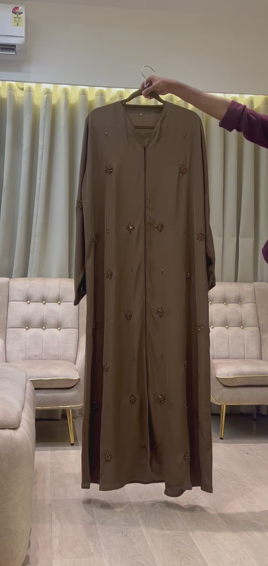 Classic Brown Luxury Abaya - MH089