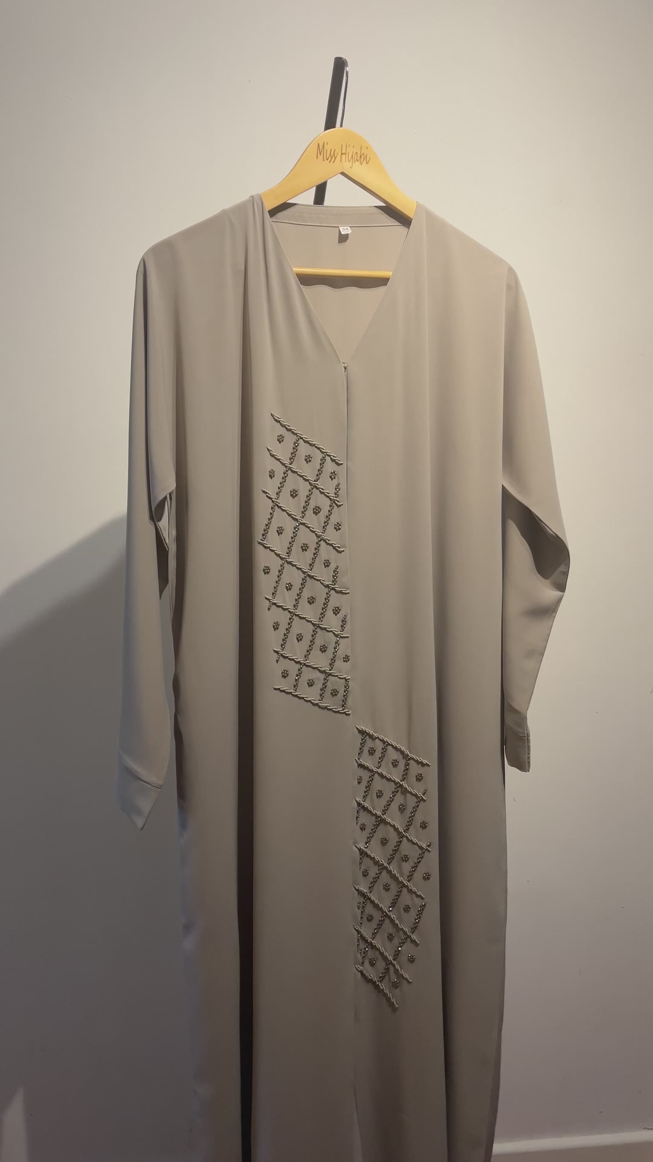 Beige Couture Handwork Abaya- MH091