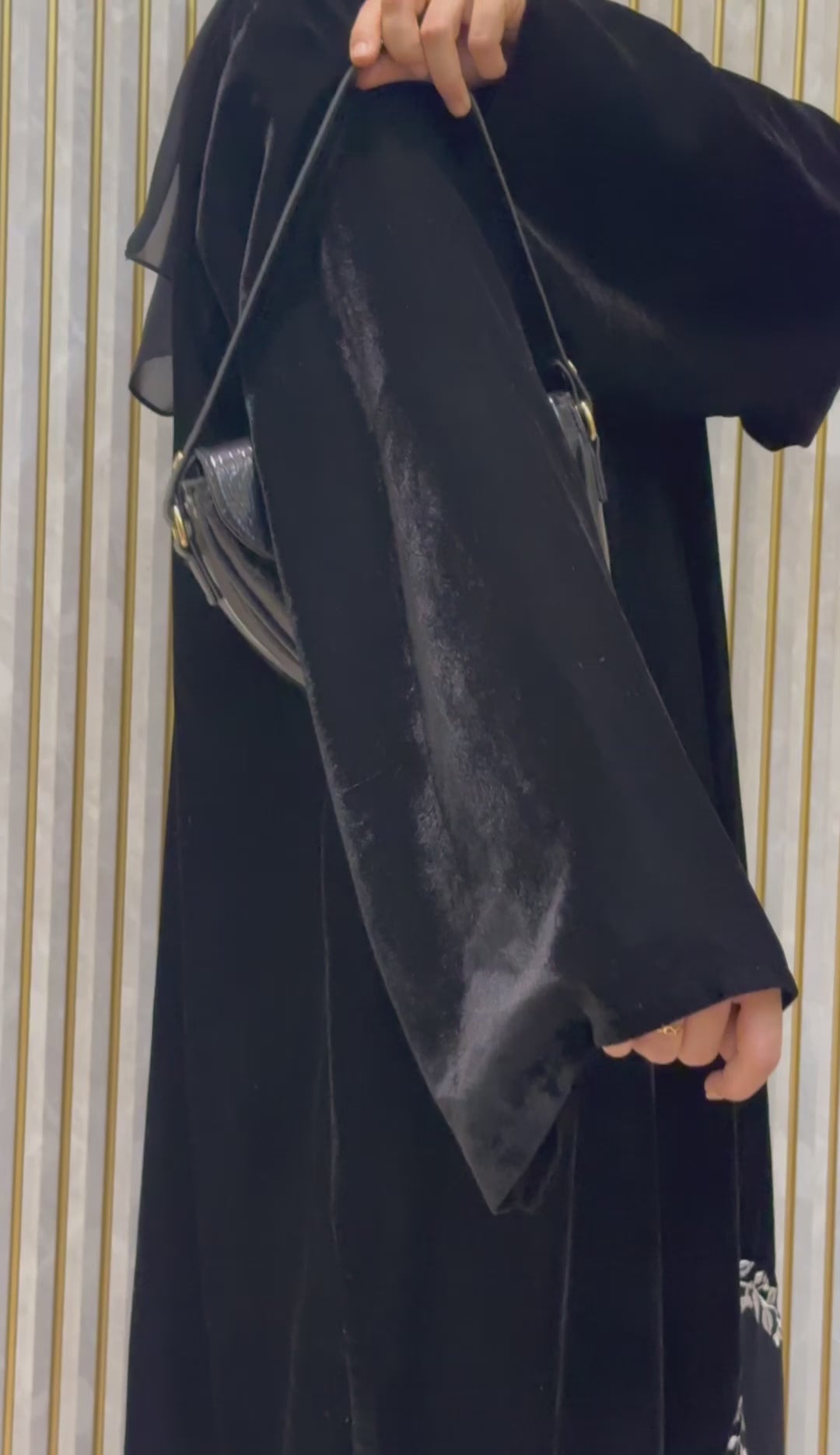 Sana BLACK VELVET ABAYA - MH013