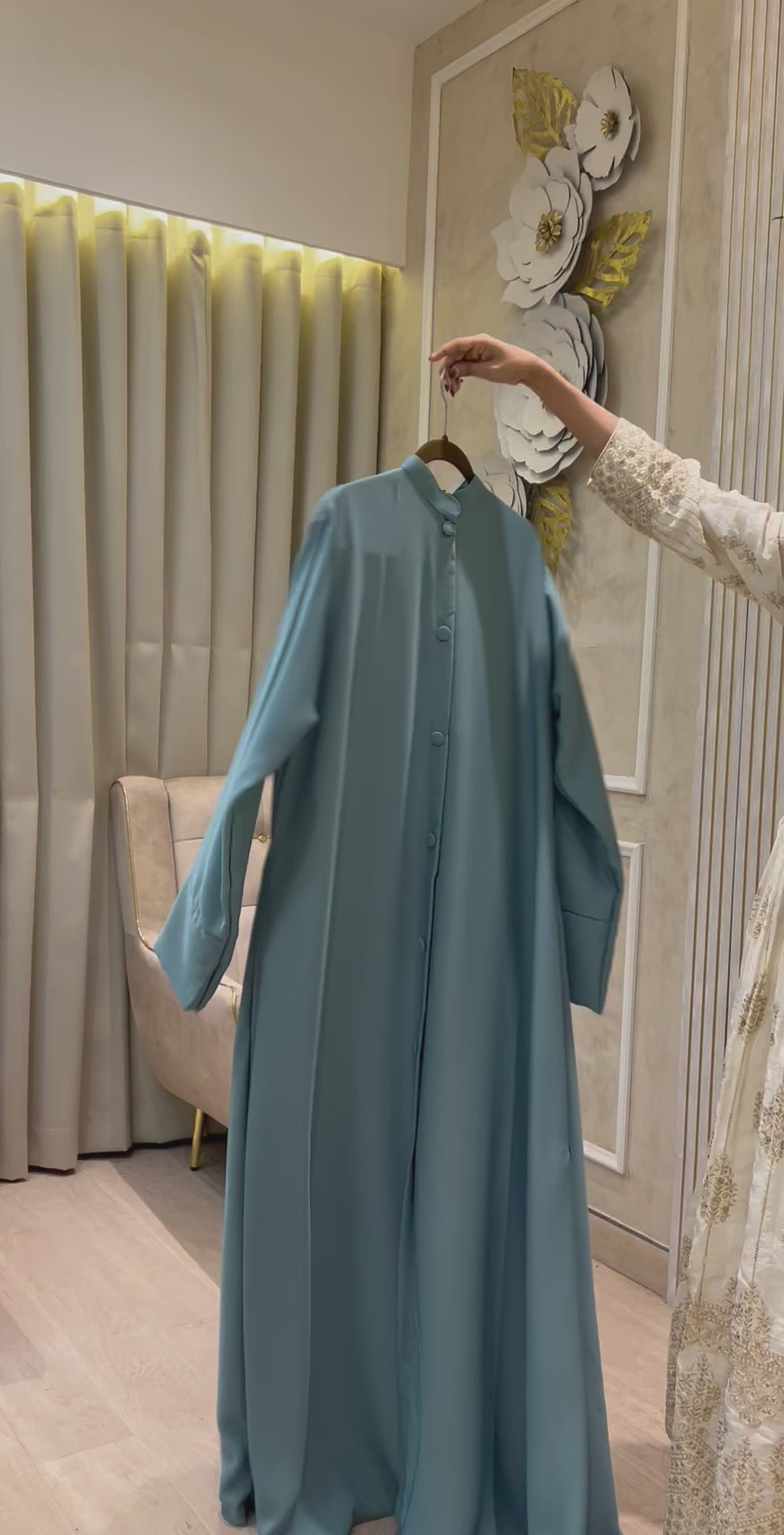 Simple side pocket Abaya- MH072