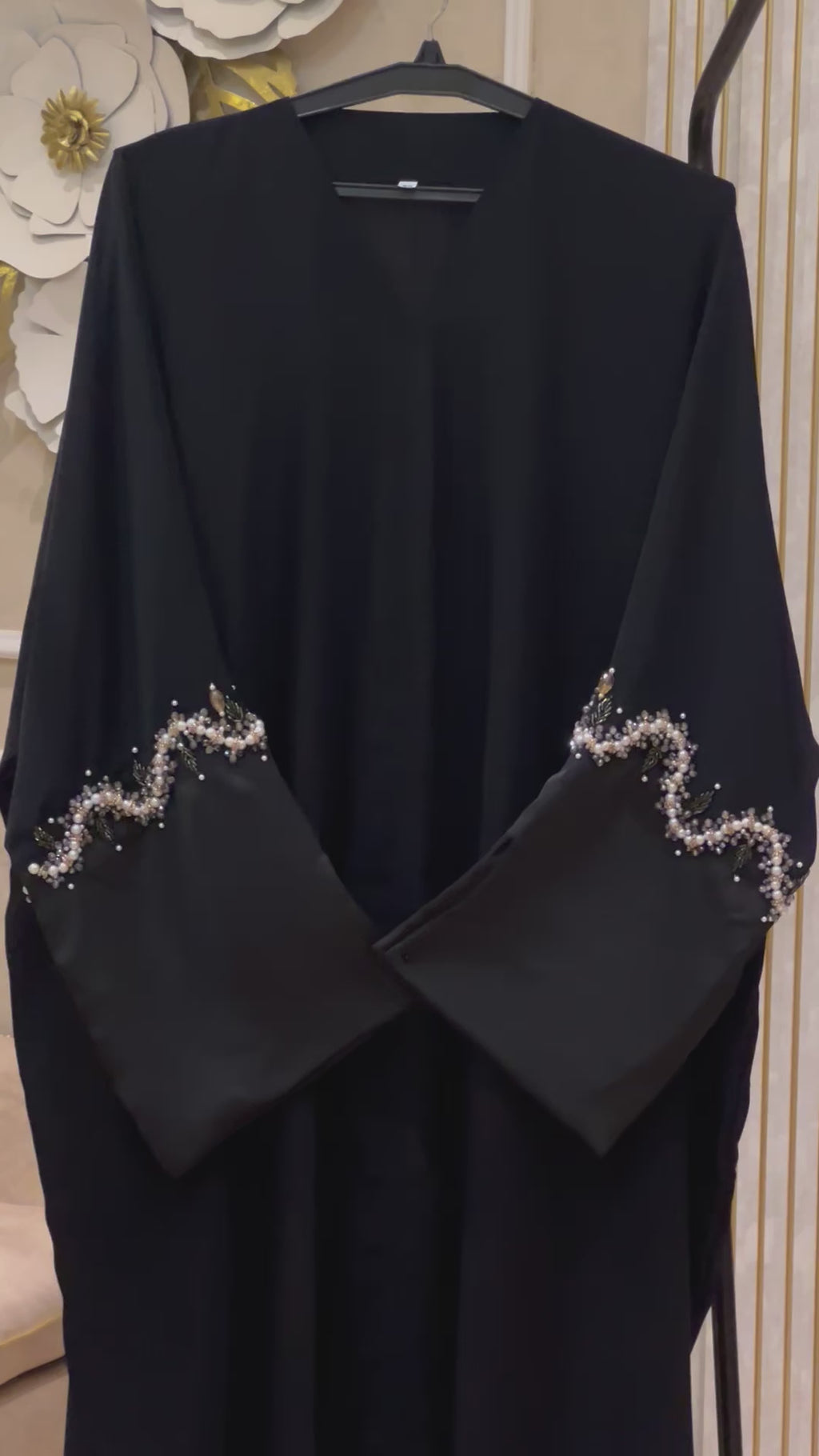 Satin Sleeve Farasha Abaya- MH079