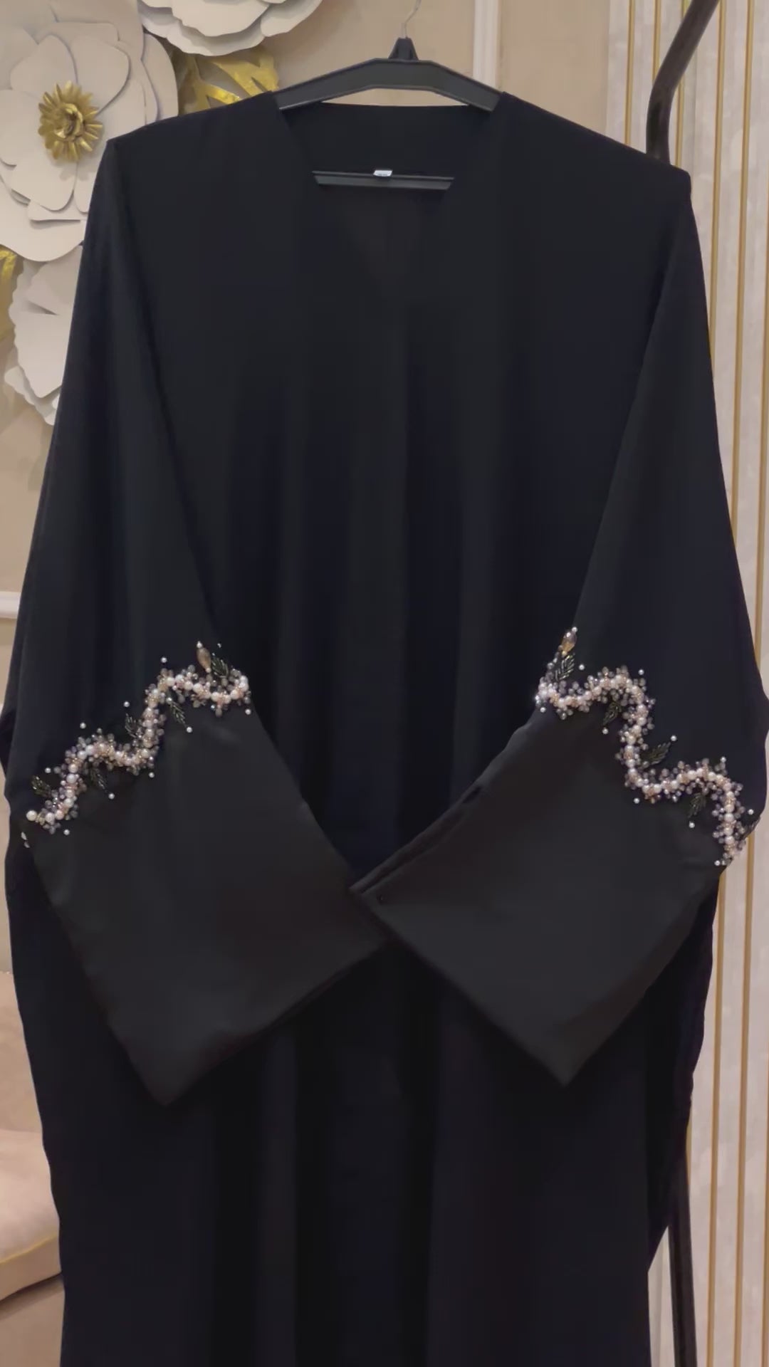 Satin Sleeve Farasha Abaya- MH079