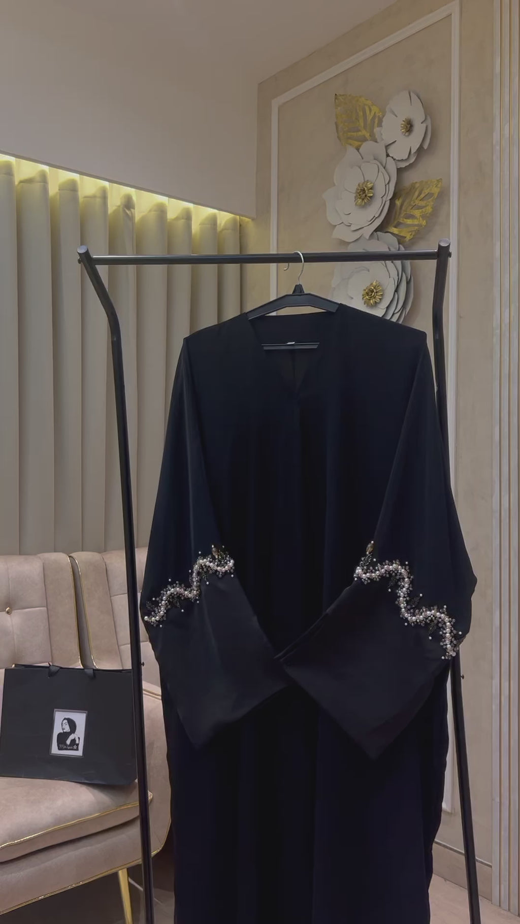 Satin Sleeve Farasha Abaya- MH079