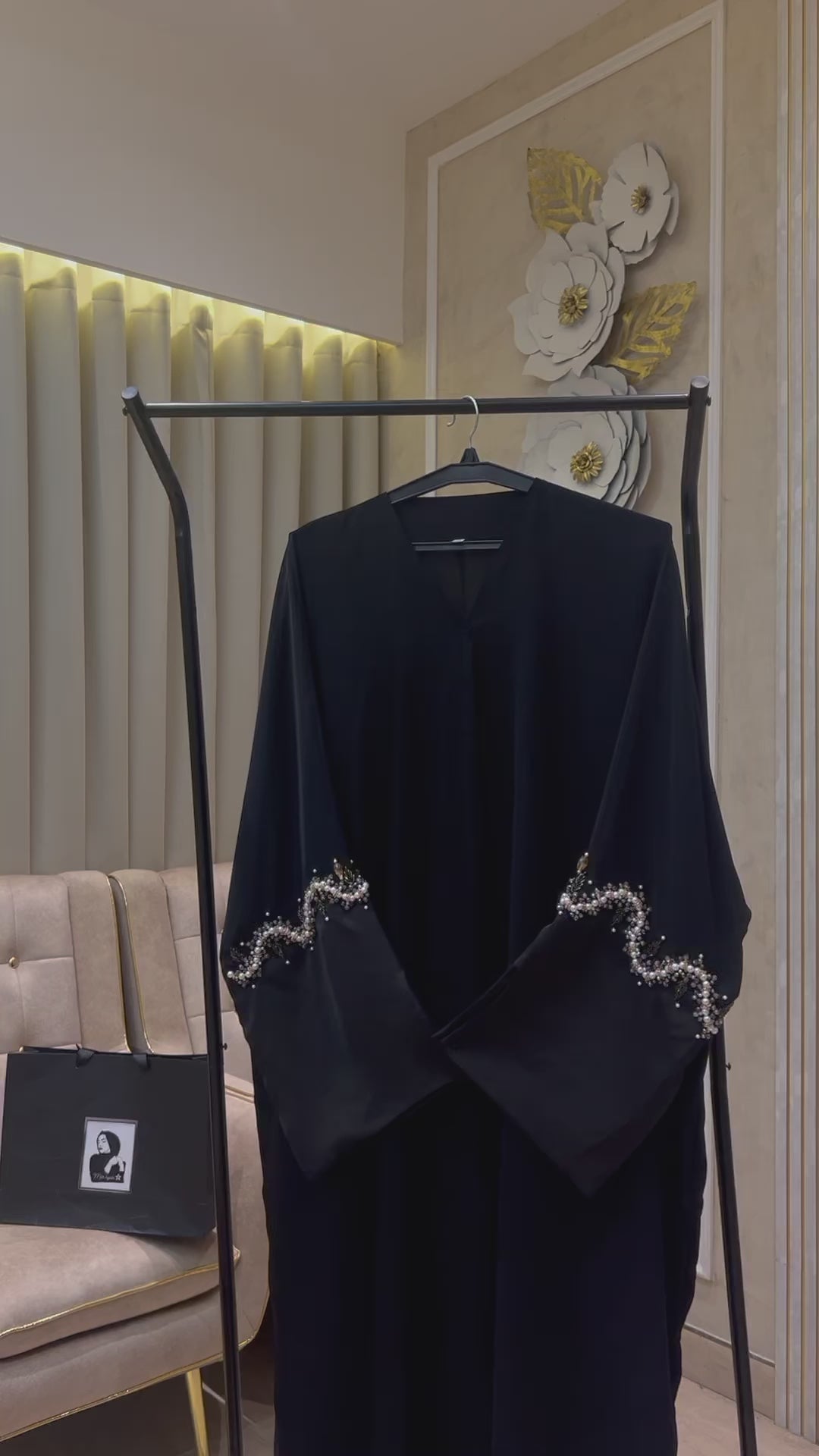 Satin Sleeve Farasha Abaya- MH079