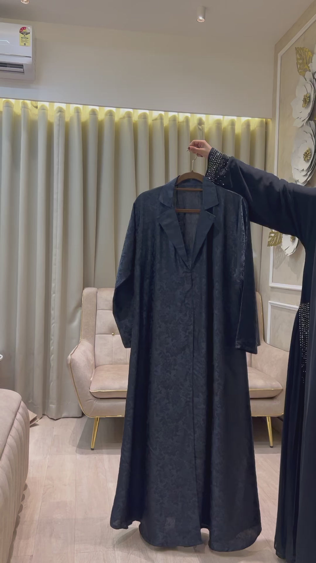 Blue Printed Abaya -MH087