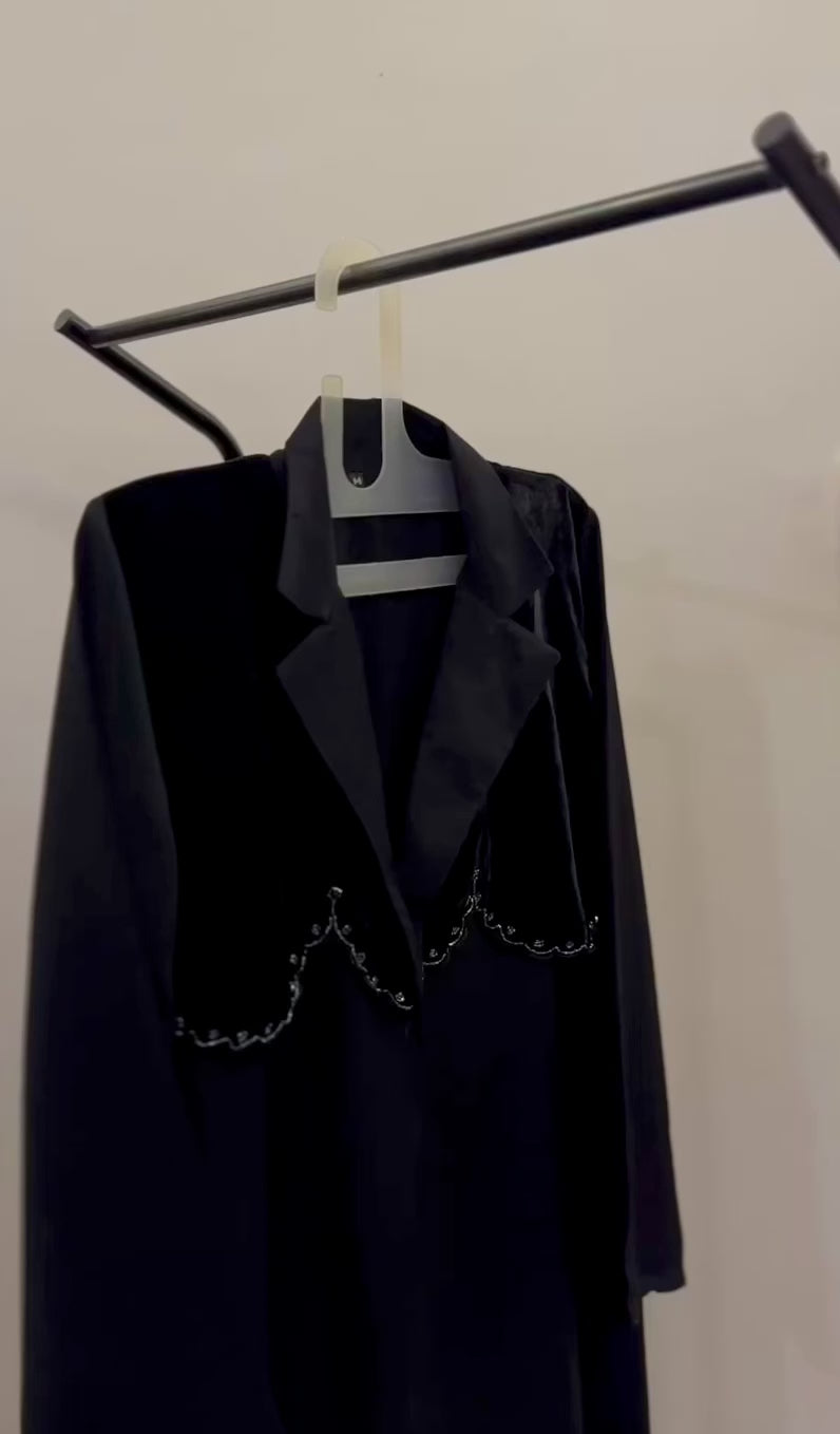 Sana Premium Velvet Black Abaya- MH021