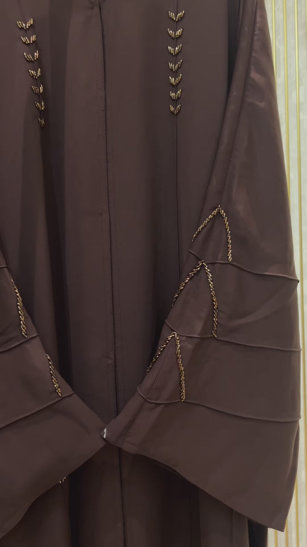 Brown copper Handwork Abaya- MH092