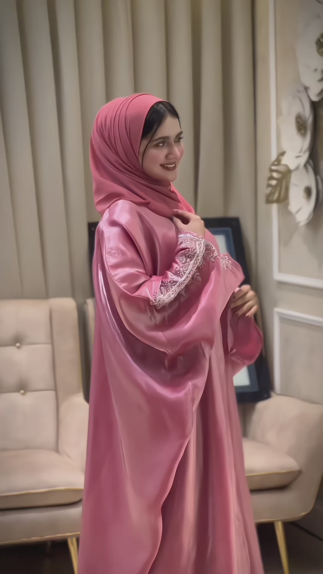 NAF Pink Abaya- MH003
