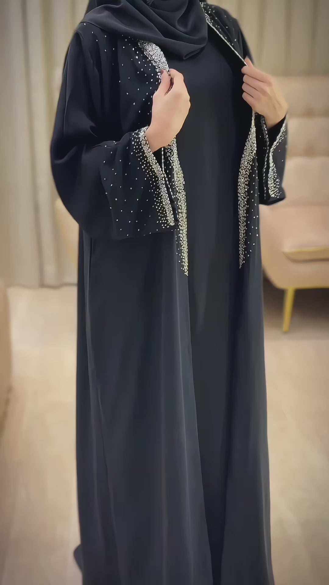 Black nafz Abaya -MH224